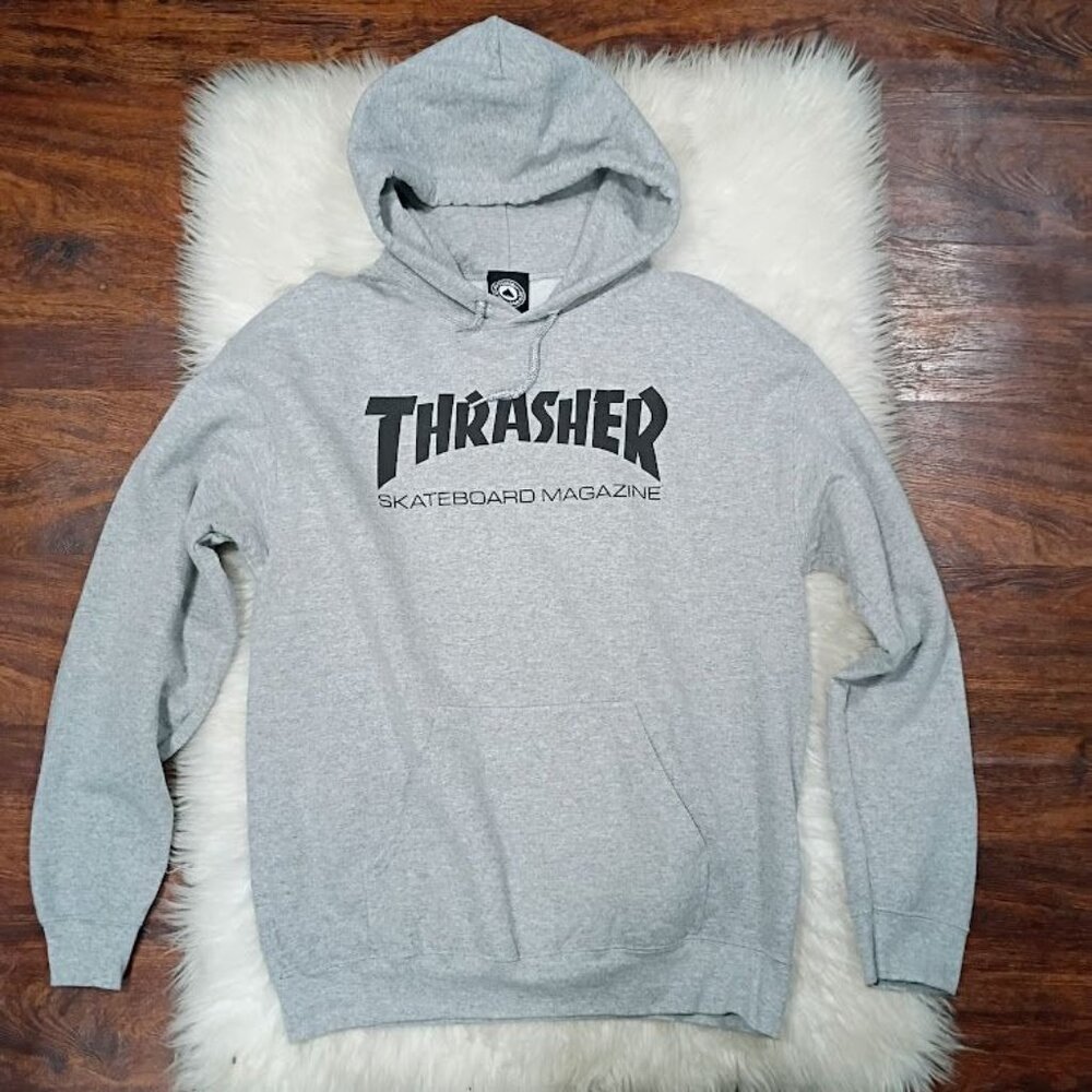 Thrasher Skateboard Magazine Gray Hoodie M Cotton/Poly Blend - Picture 4 of 8